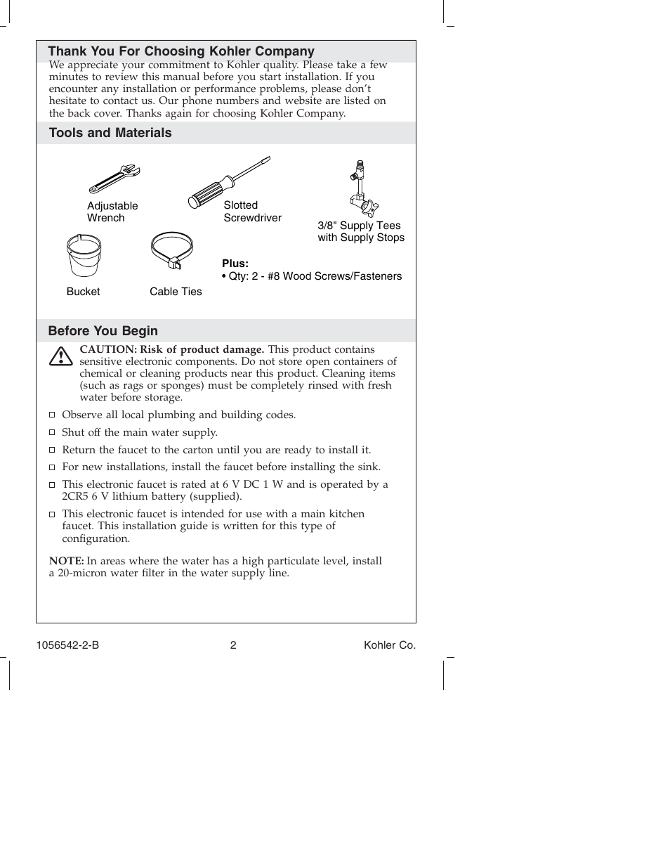 Kohler K-10103 User Manual | Page 2 / 44
