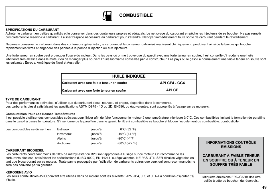 Combustible | Kohler KDW1003 User Manual | Page 49 / 152