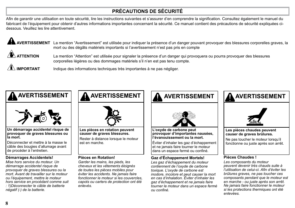 Avertissement | Kohler KDW1003 User Manual | Page 8 / 152