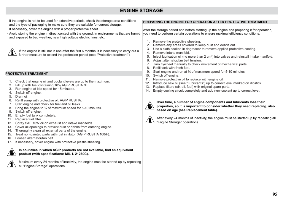 Engine storage | Kohler KDW1003 User Manual | Page 95 / 152