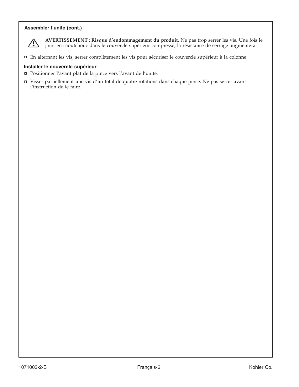 Kohler 1071003-2-B User Manual | Page 14 / 28