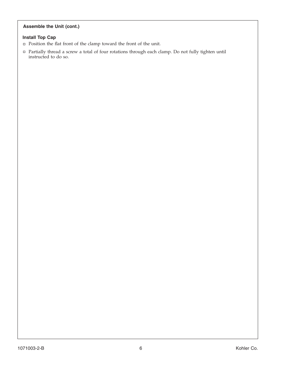 Kohler 1071003-2-B User Manual | Page 6 / 28