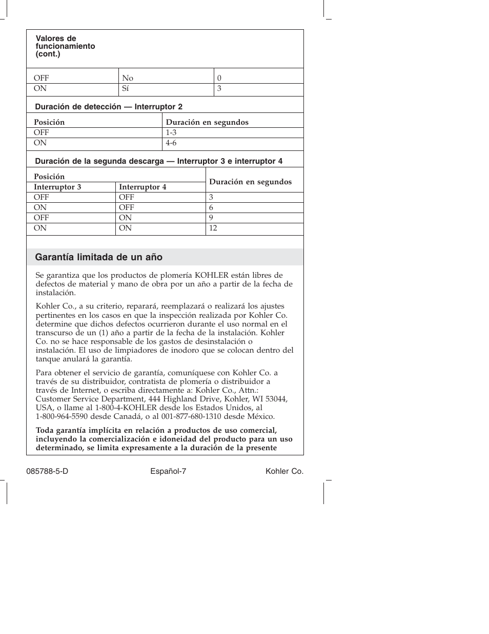 Kohler Touchless Urinal K4915 User Manual | Page 30 / 40