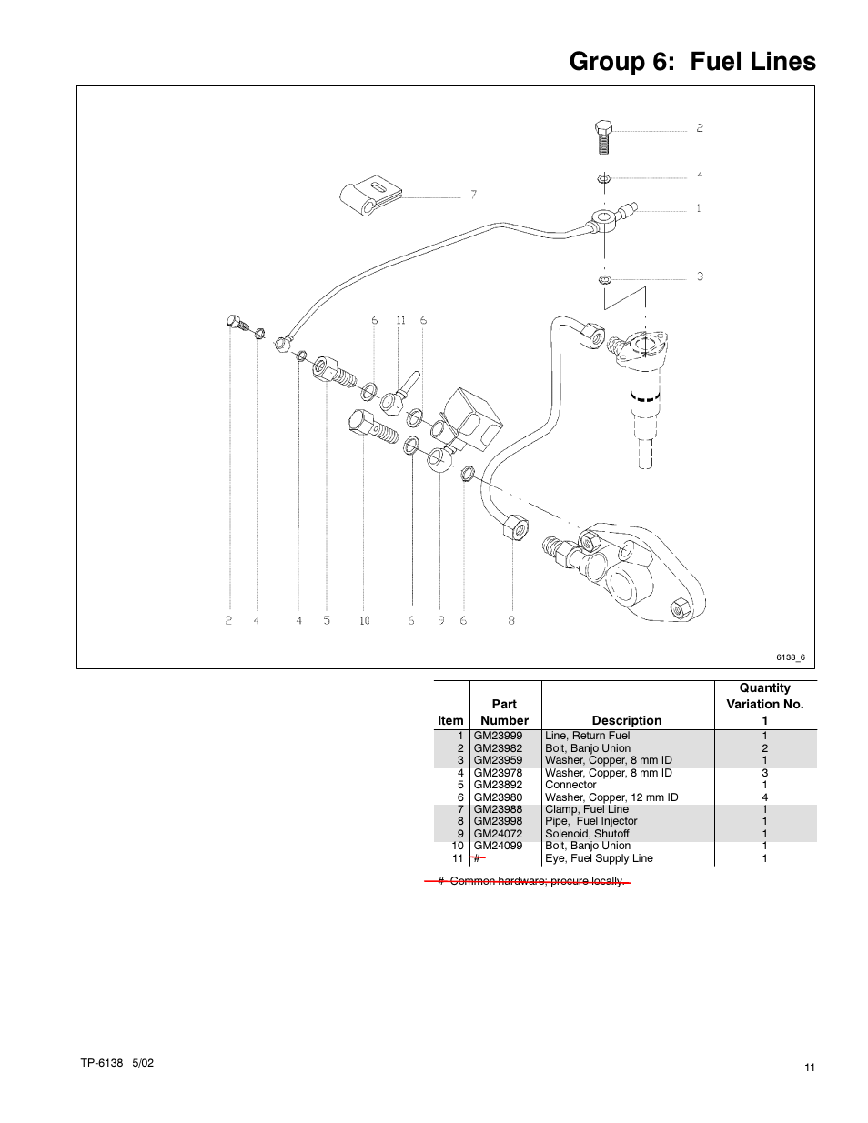 Group 6: fuel lines | Kohler 4EOZ User Manual | Page 13 / 44