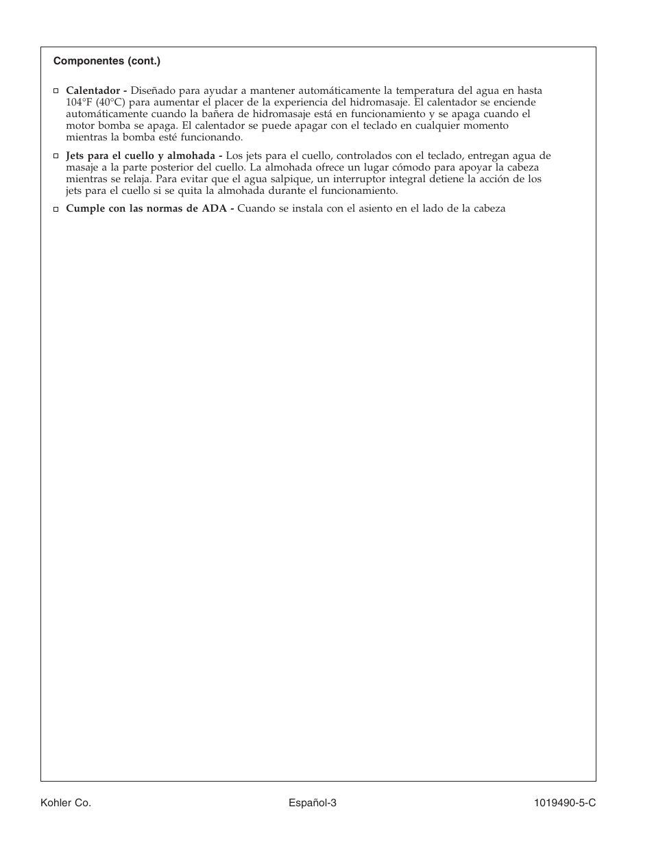 Kohler Bath Whirlpool K-812-N1 User Manual | Page 39 / 56