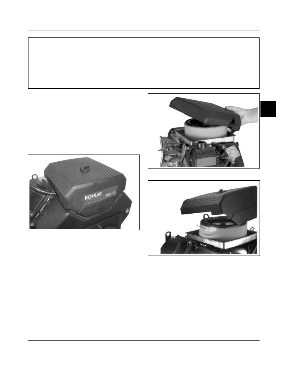 Section 4 air cleaner and air intake system | Kohler COMMAND CH18-745 User Manual | Page 28 / 218