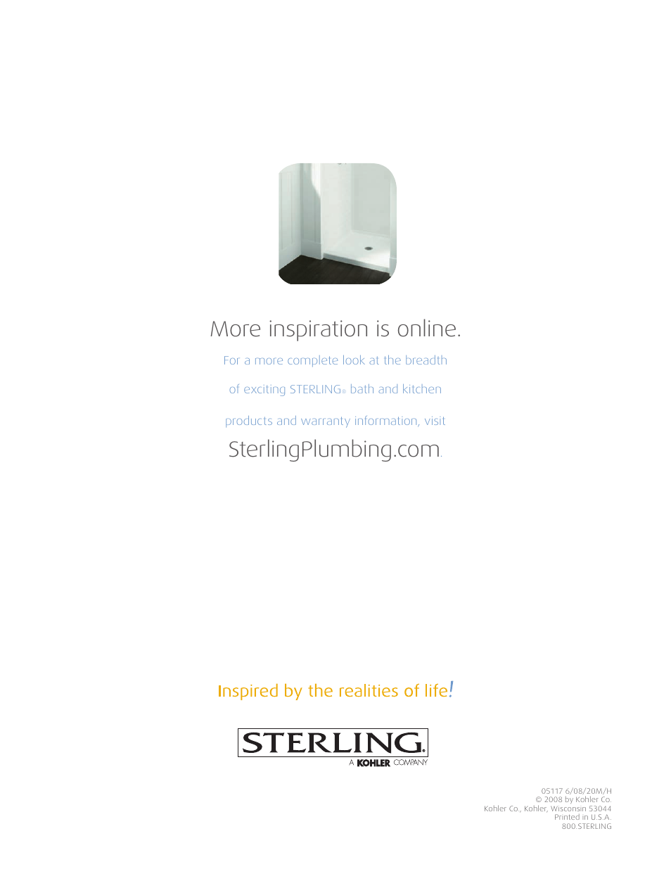 More inspiration is online | Kohler Sterling Shower Doors User Manual | Page 5 / 5