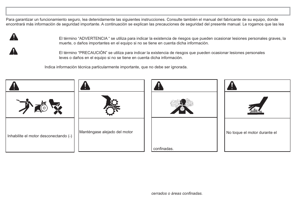 Advertencia | Kohler KD625-2 User Manual | Page 12 / 136