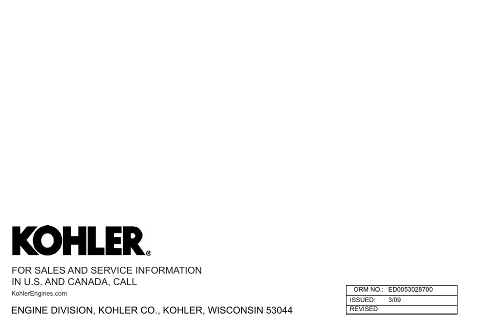 Kohler KD625-2 User Manual | Page 136 / 136