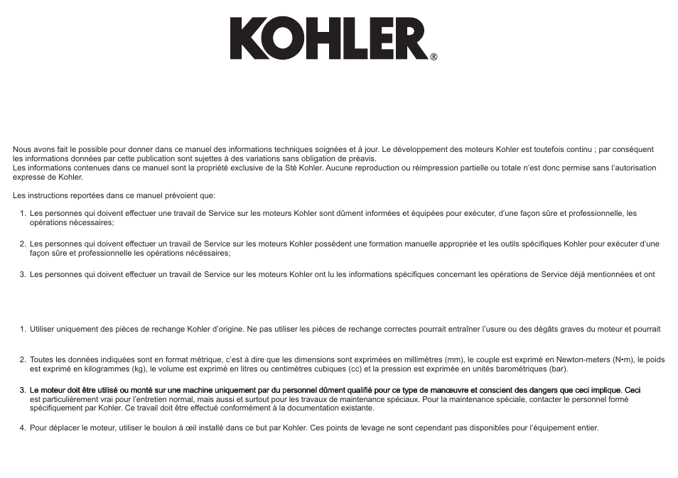 Preface | Kohler KD625-2 User Manual | Page 24 / 136