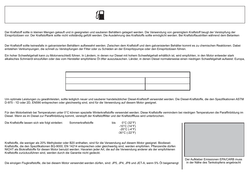 Kraftstoff | Kohler KD625-2 User Manual | Page 45 / 136