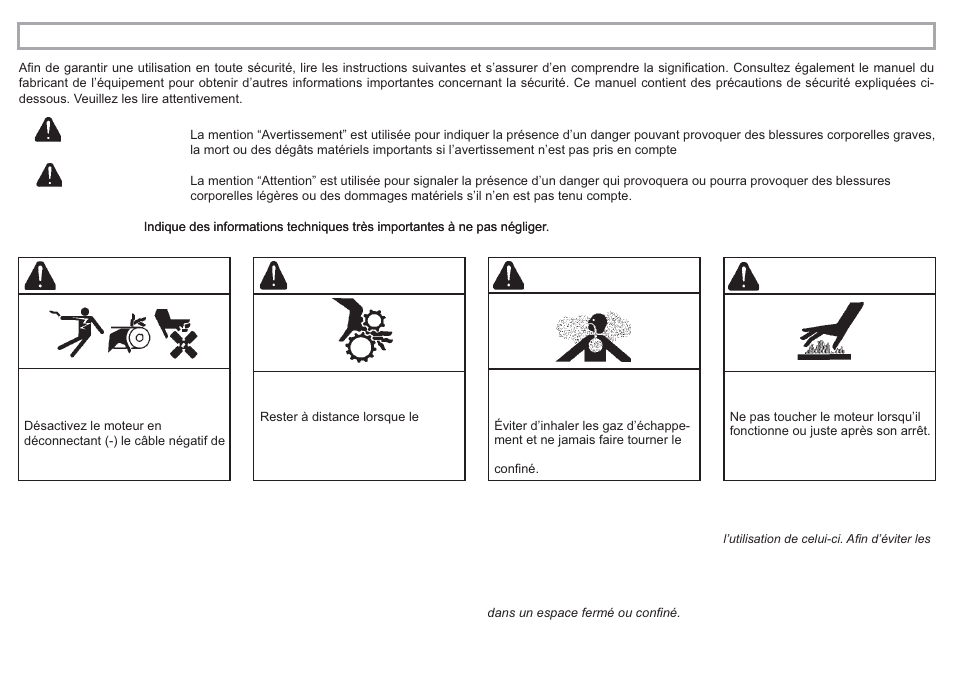 Avertissement | Kohler KD625-2 User Manual | Page 8 / 136