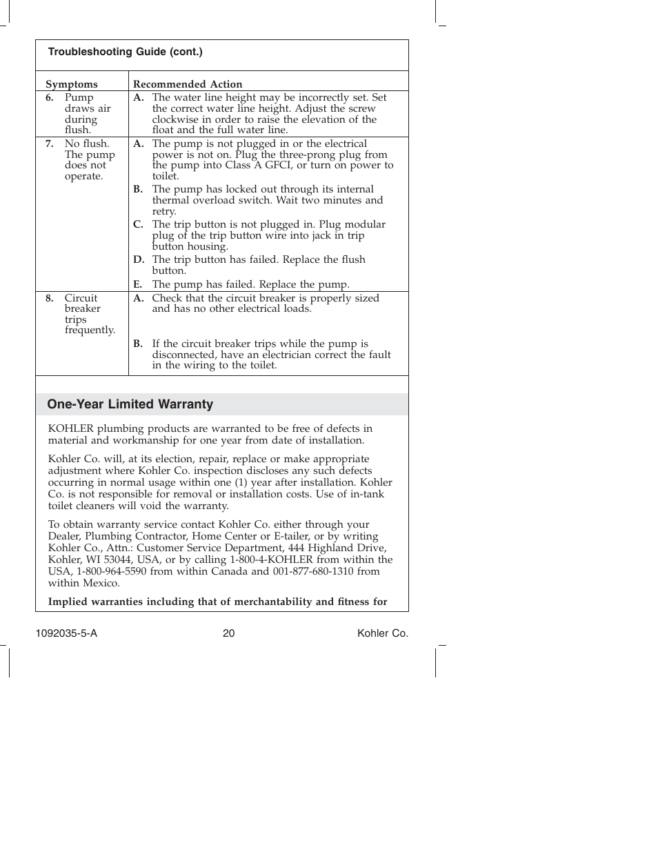 Kohler Toilet and Bidet Seat K-3607 User Manual | Page 20 / 76