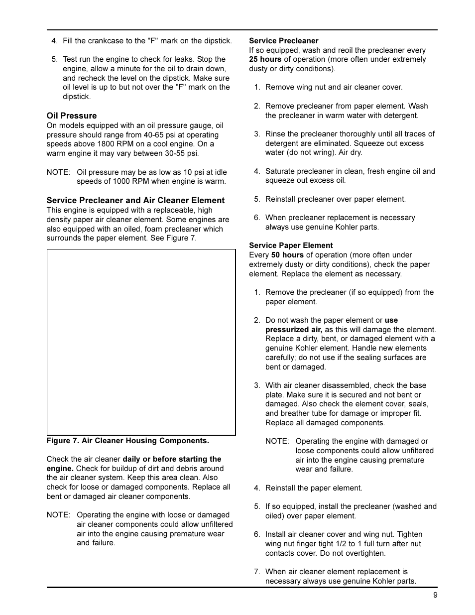 Kohler K582 User Manual | Page 9 / 17