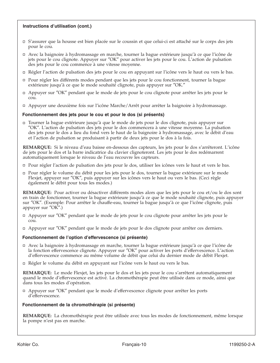 Kohler Bath Whirlpool 1199250-2-A User Manual | Page 27 / 52