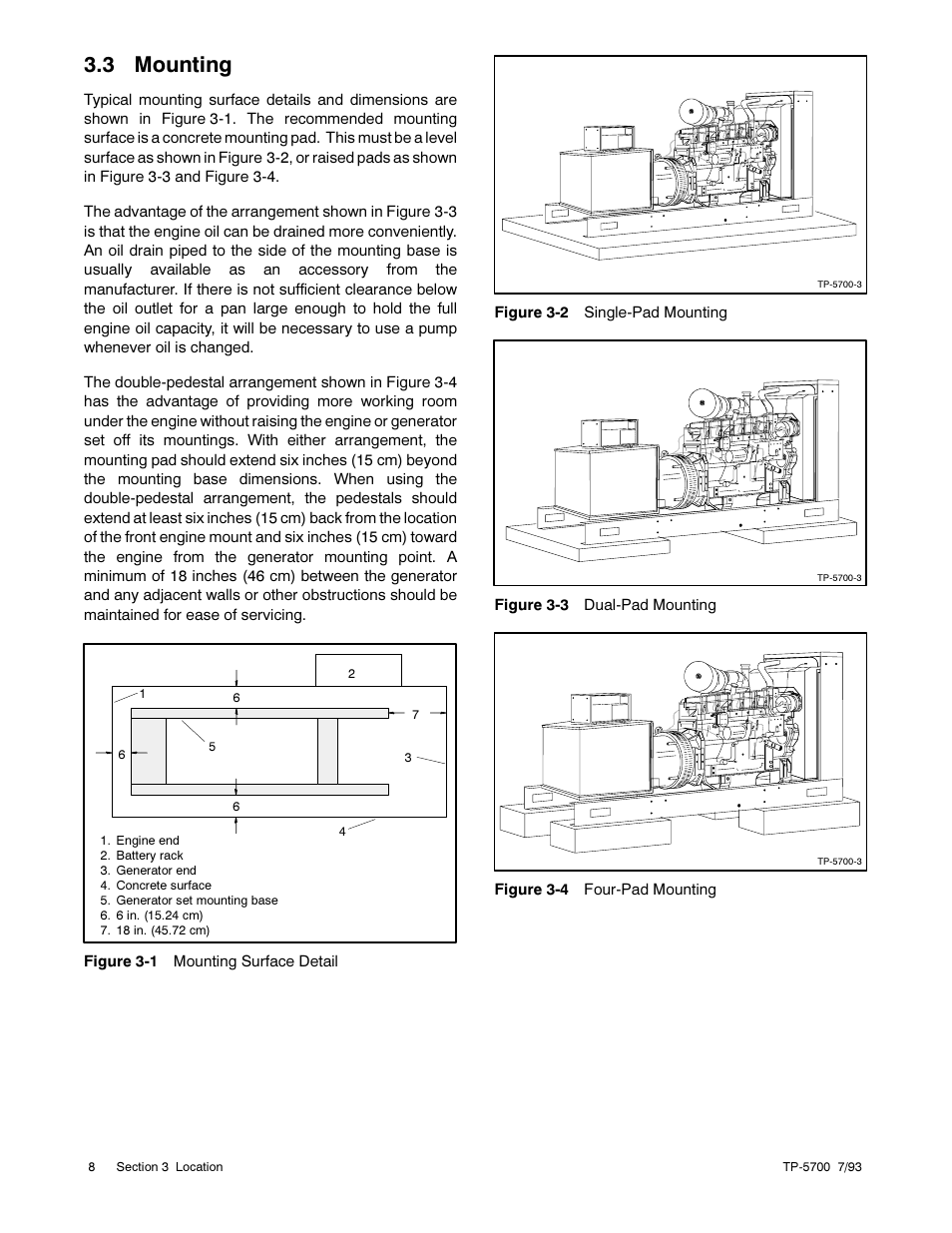 3 mounting | Kohler Generator Sets 20--2800 kW User Manual | Page 20 / 56