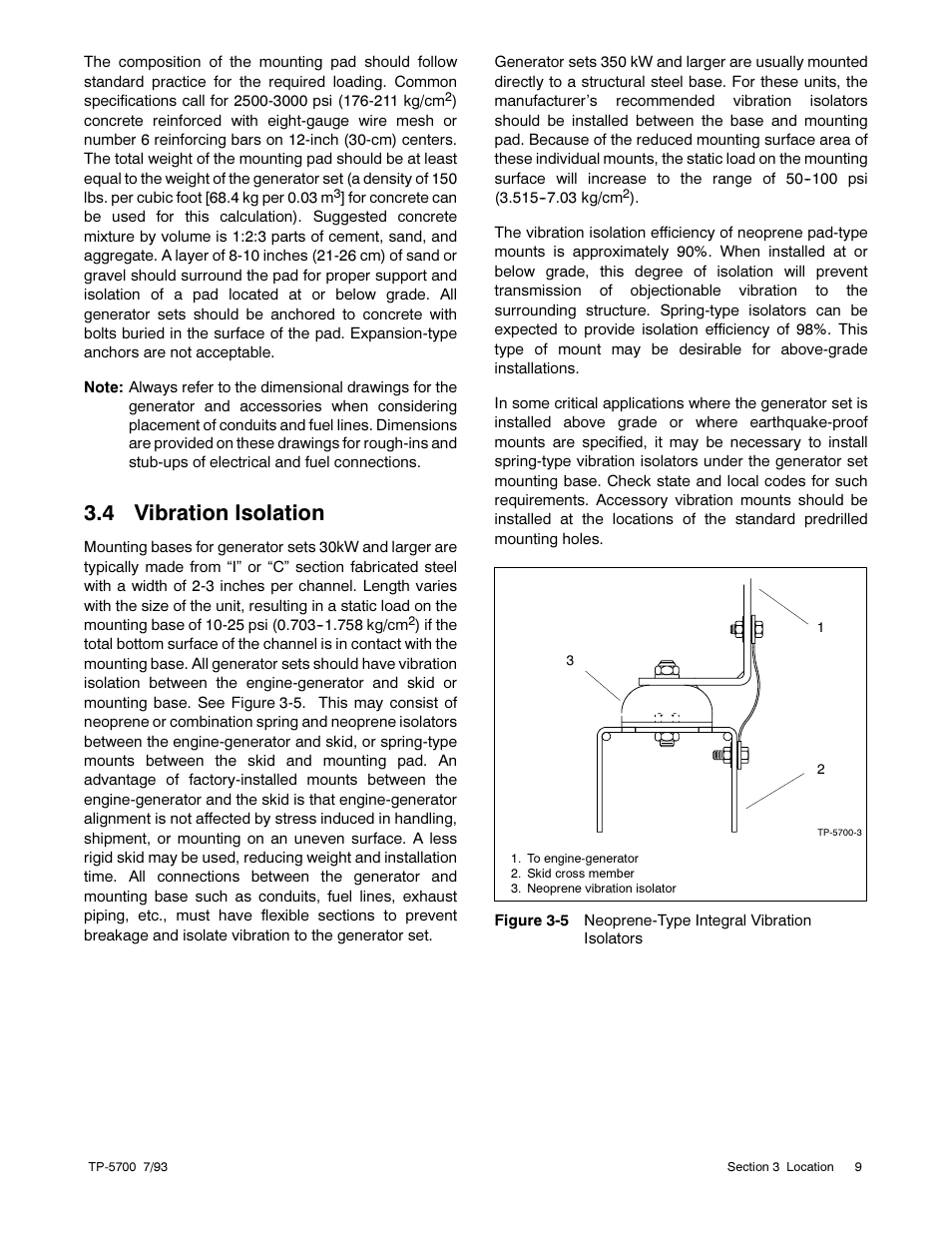 4 vibration isolation | Kohler Generator Sets 20--2800 kW User Manual | Page 21 / 56