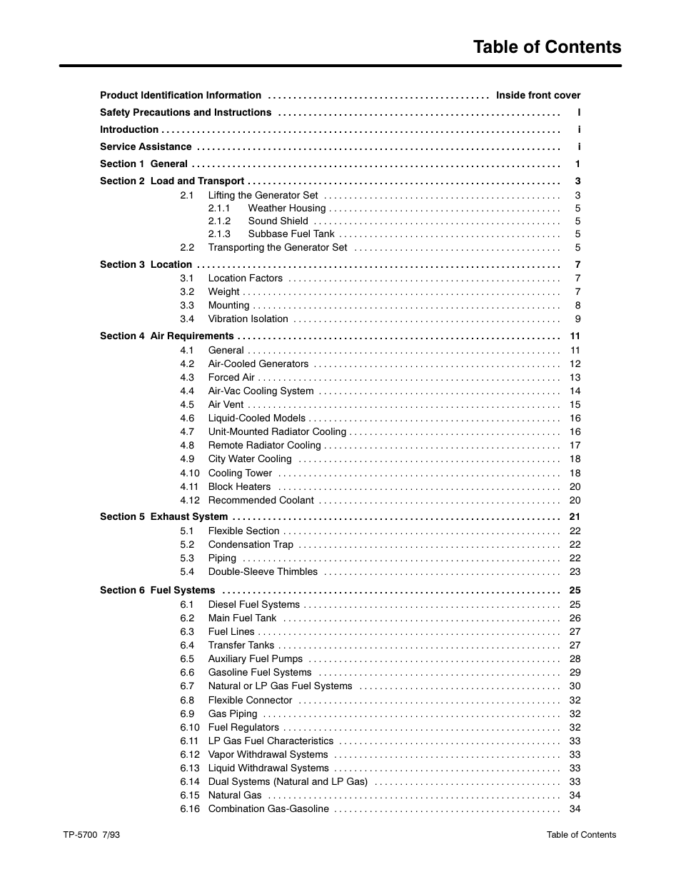 Kohler Generator Sets 20--2800 kW User Manual | Page 3 / 56