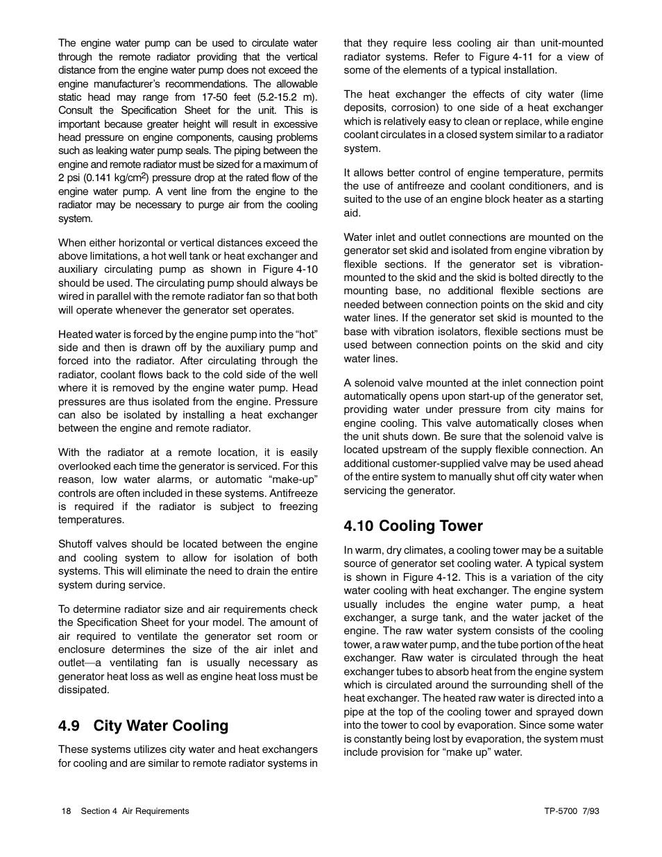 9 city water cooling, 10 cooling tower | Kohler Generator Sets 20--2800 kW User Manual | Page 30 / 56