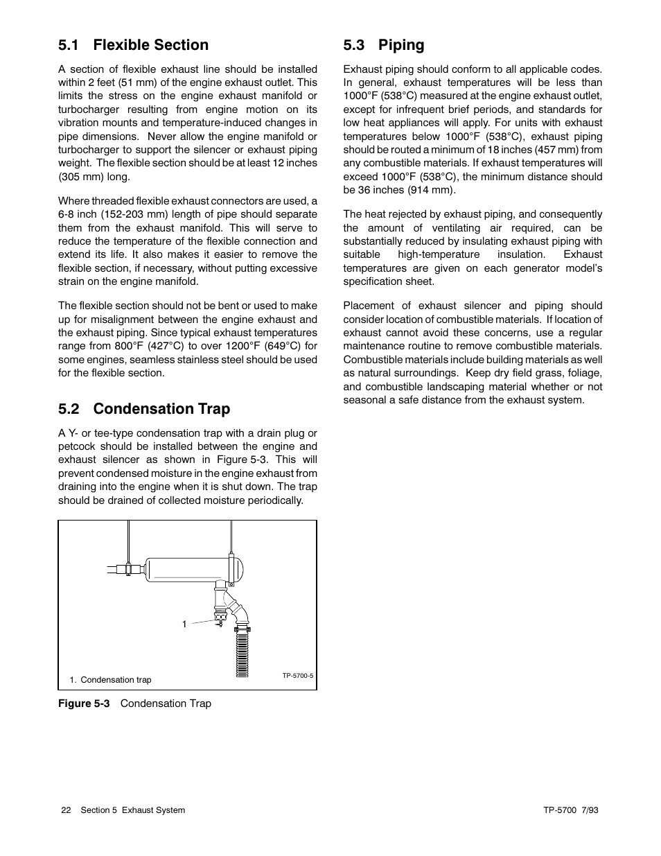 2 condensation trap, 3 piping | Kohler Generator Sets 20--2800 kW User Manual | Page 34 / 56