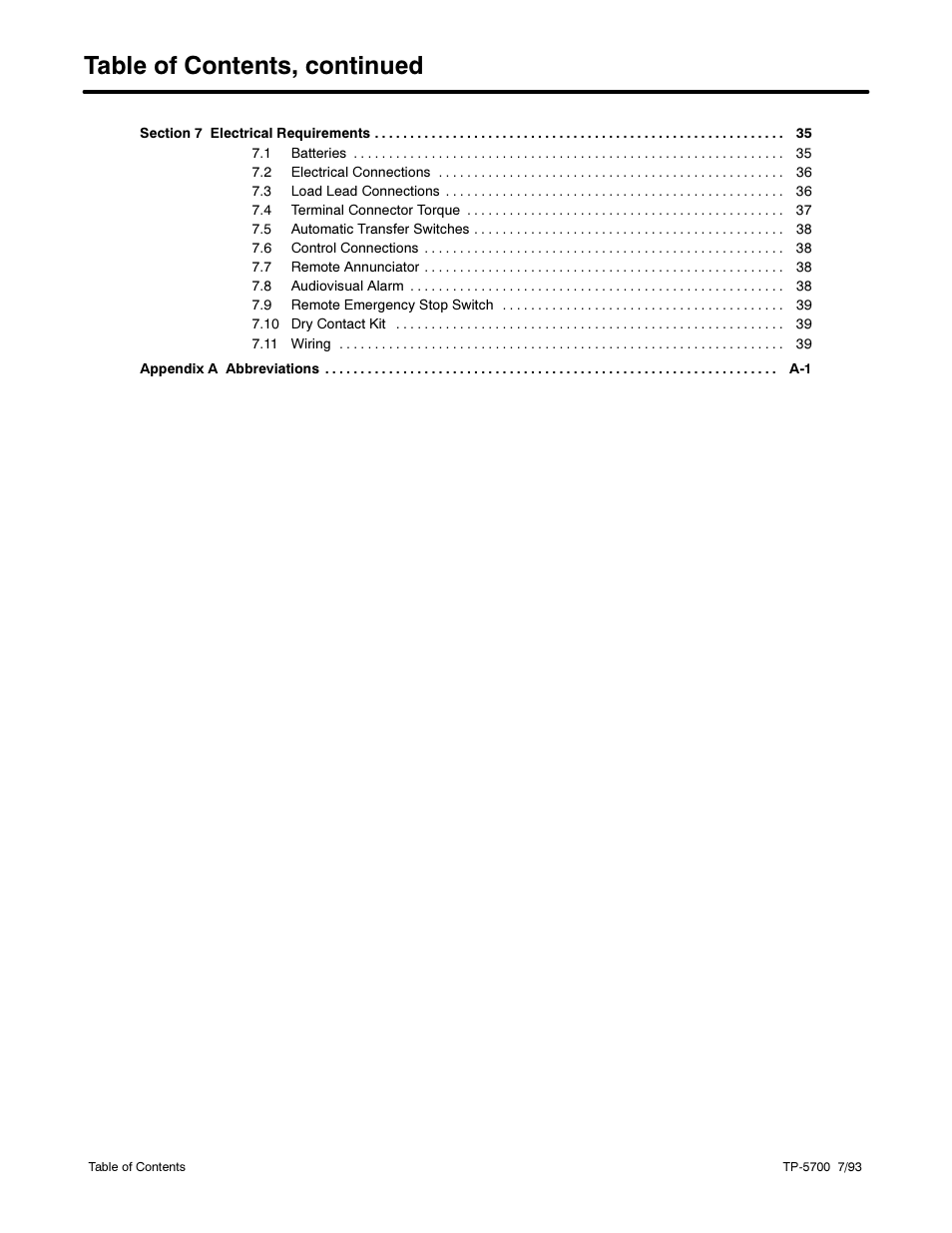 Table of contents, continued | Kohler Generator Sets 20--2800 kW User Manual | Page 4 / 56