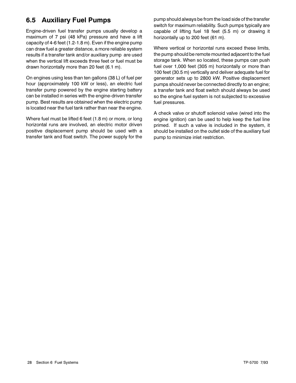 5 auxiliary fuel pumps | Kohler Generator Sets 20--2800 kW User Manual | Page 40 / 56