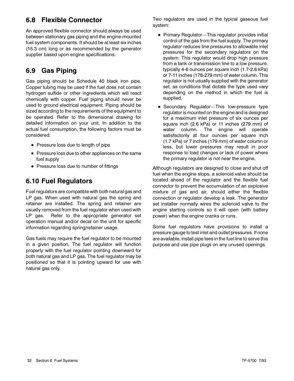 8 flexible connector, 9 gas piping, 10 fuel regulators | Kohler Generator Sets 20--2800 kW User Manual | Page 44 / 56