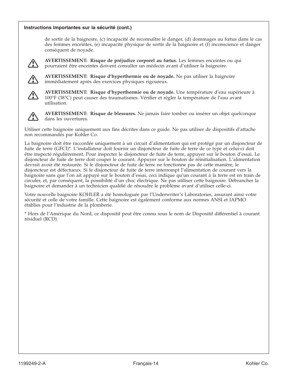 Kohler Bath with Airjets 1199249-2-A User Manual | Page 34 / 64