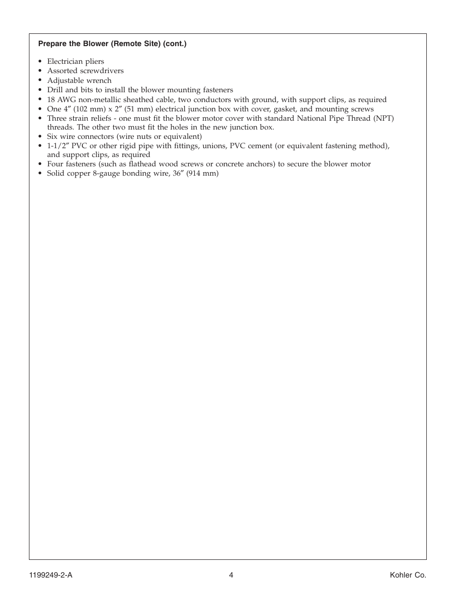 Kohler Bath with Airjets 1199249-2-A User Manual | Page 4 / 64