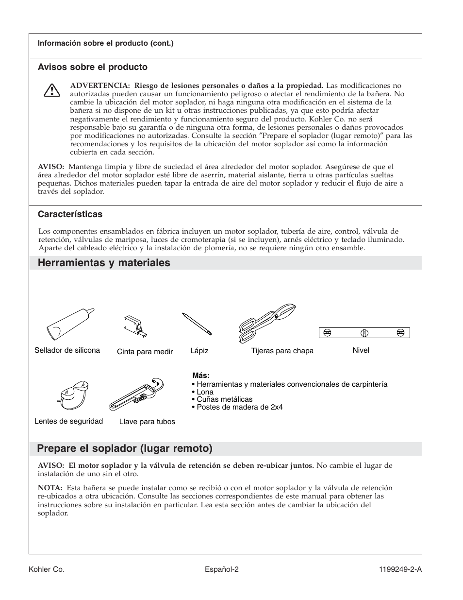Kohler Bath with Airjets 1199249-2-A User Manual | Page 43 / 64