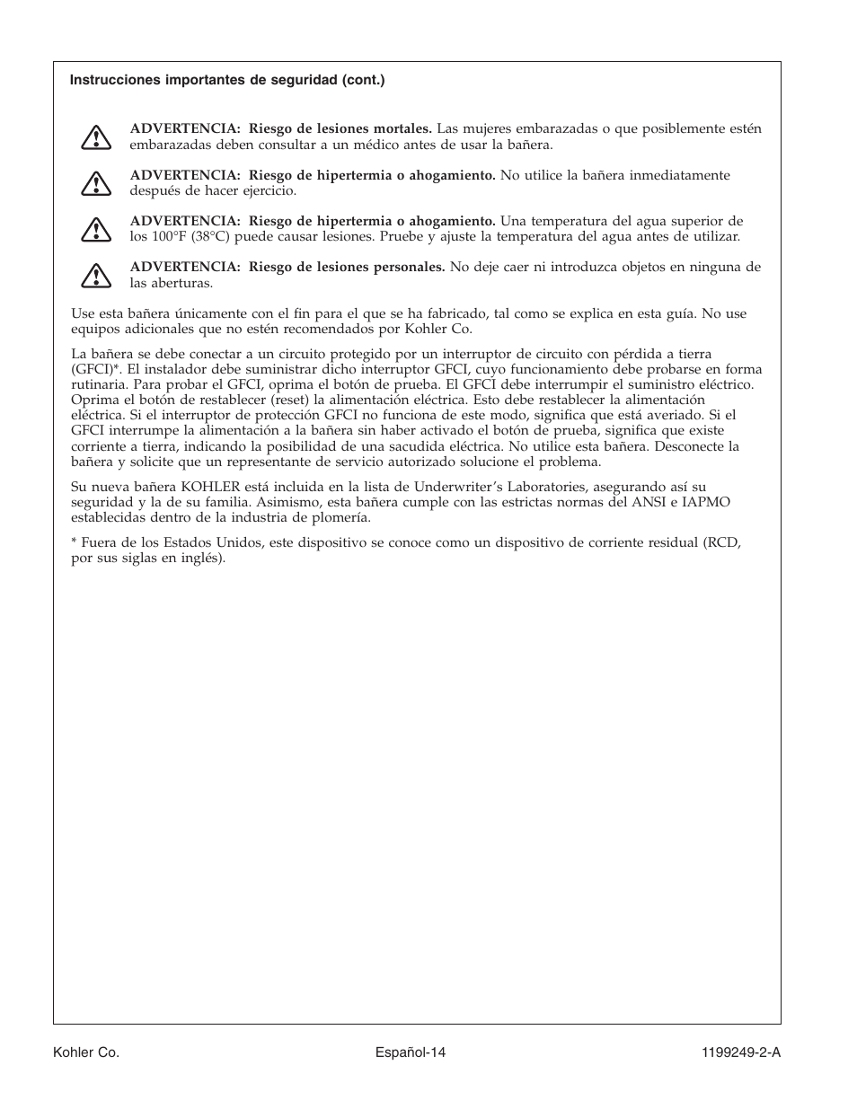 Kohler Bath with Airjets 1199249-2-A User Manual | Page 55 / 64