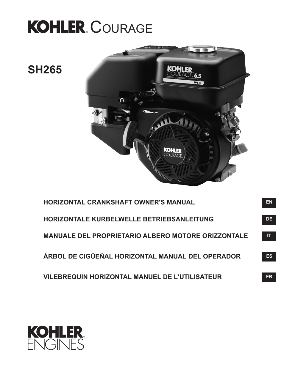 Kohler Courage SH265 User Manual | 18 pages