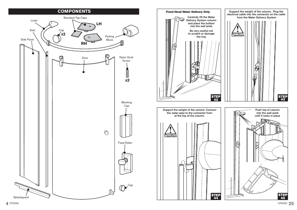 Components | Kohler CFI230J User Manual | Page 4 / 14