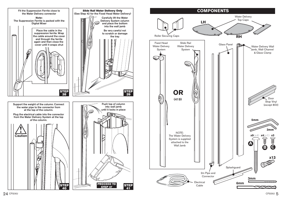 Components | Kohler CFI230J User Manual | Page 5 / 14