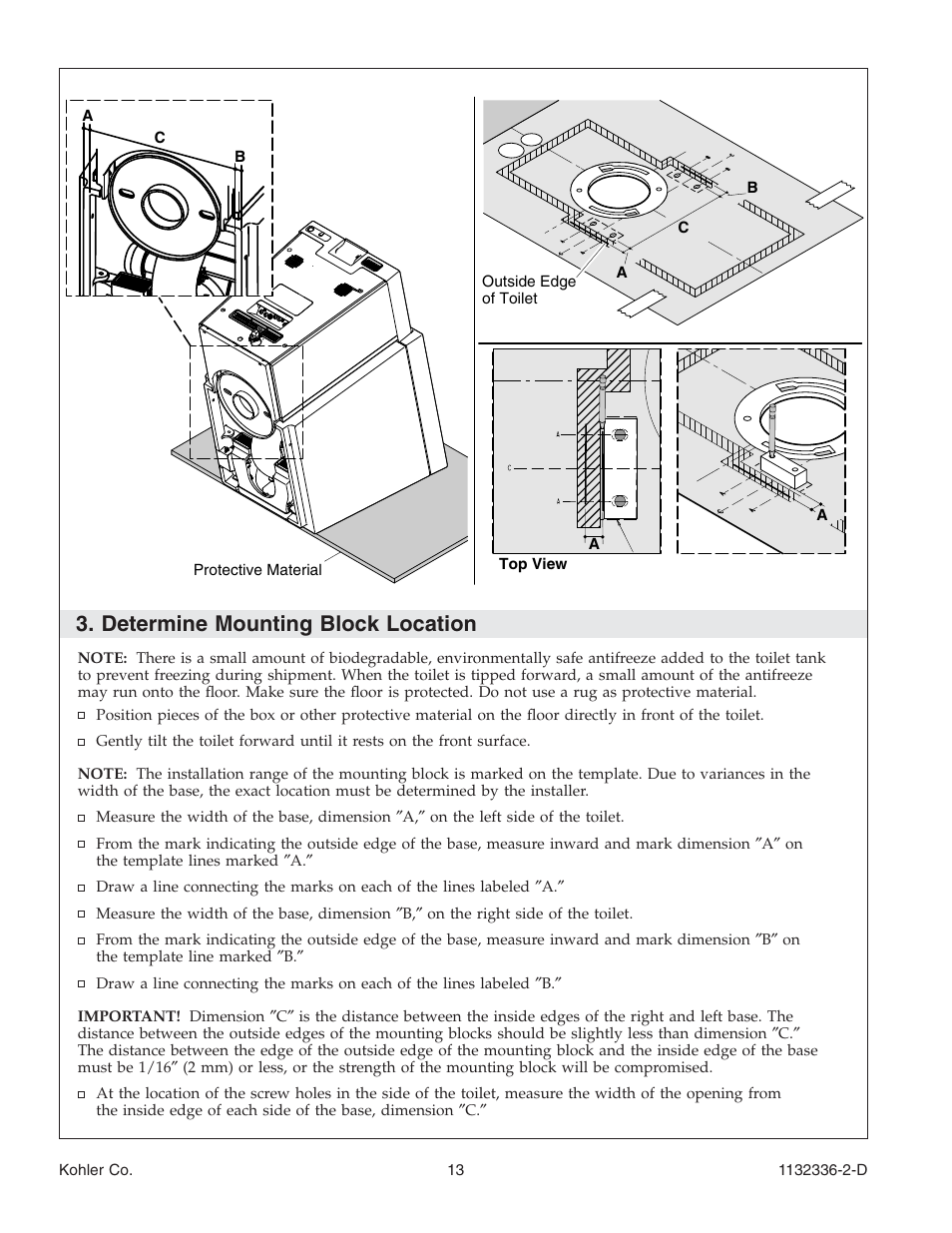 Determine mounting block location | Kohler Toilet K-3900 User Manual | Page 13 / 68