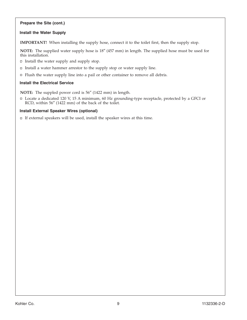 Kohler Toilet K-3900 User Manual | Page 9 / 68