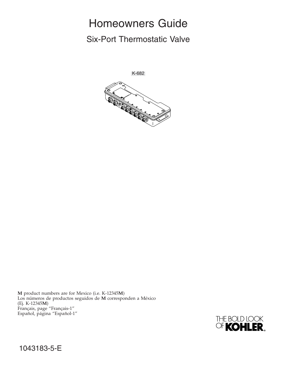 Kohler Six-Port Thermostatic Valve 1043183-5-D User Manual | 20 pages