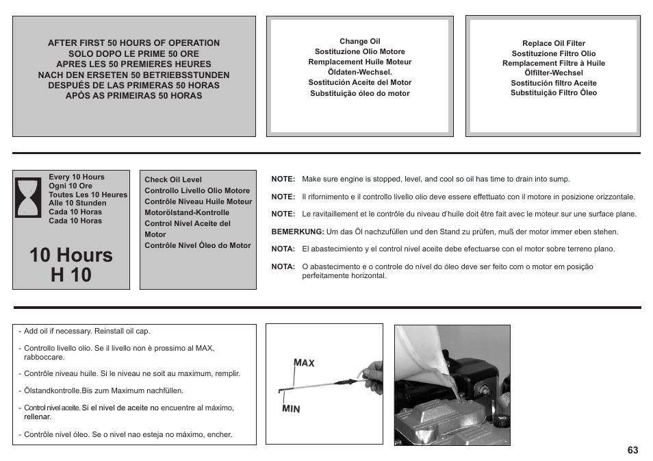 10 hours h 10 | Kohler KD425-2 User Manual | Page 63 / 136