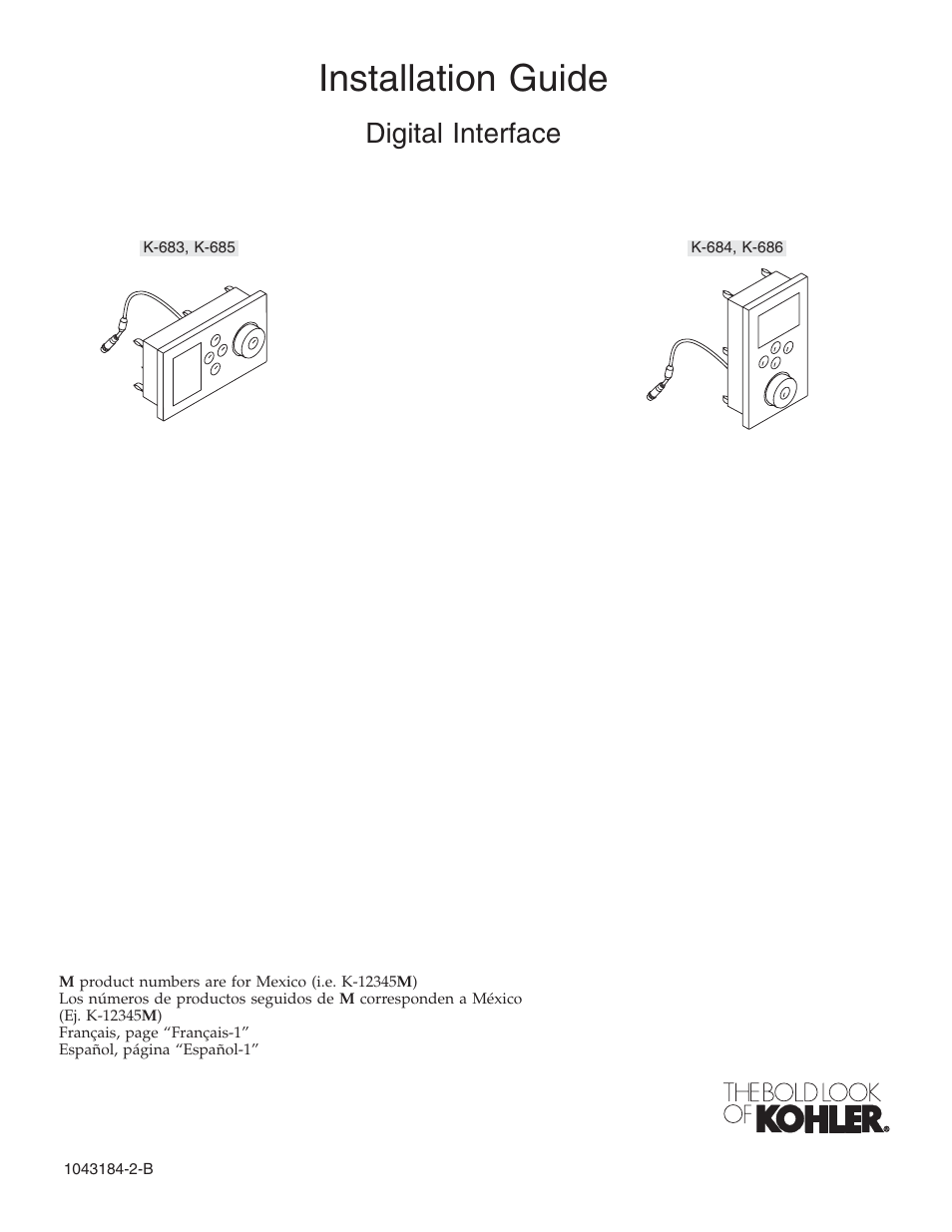 Kohler Digital Interface K-684 User Manual | 36 pages