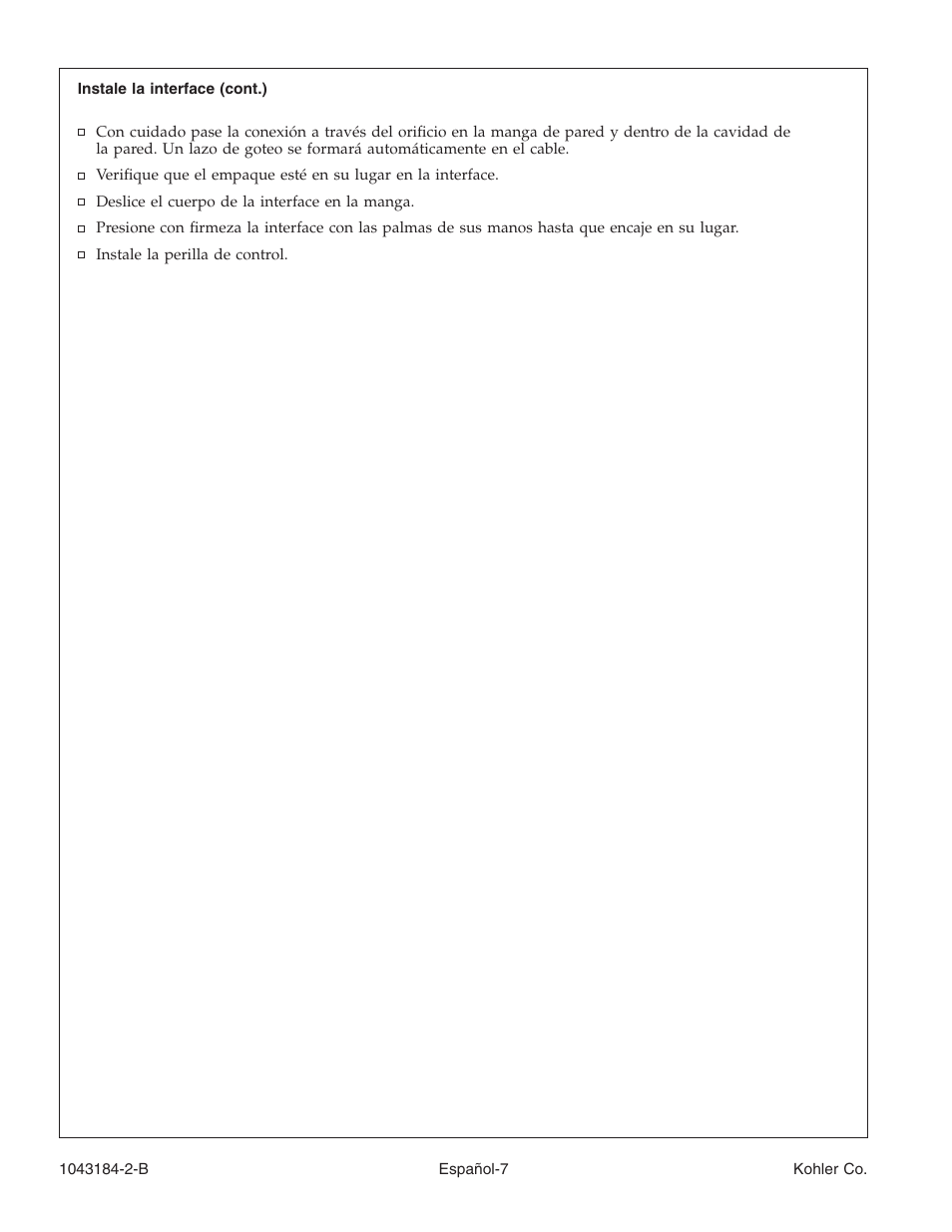 Kohler Digital Interface K-684 User Manual | Page 30 / 36