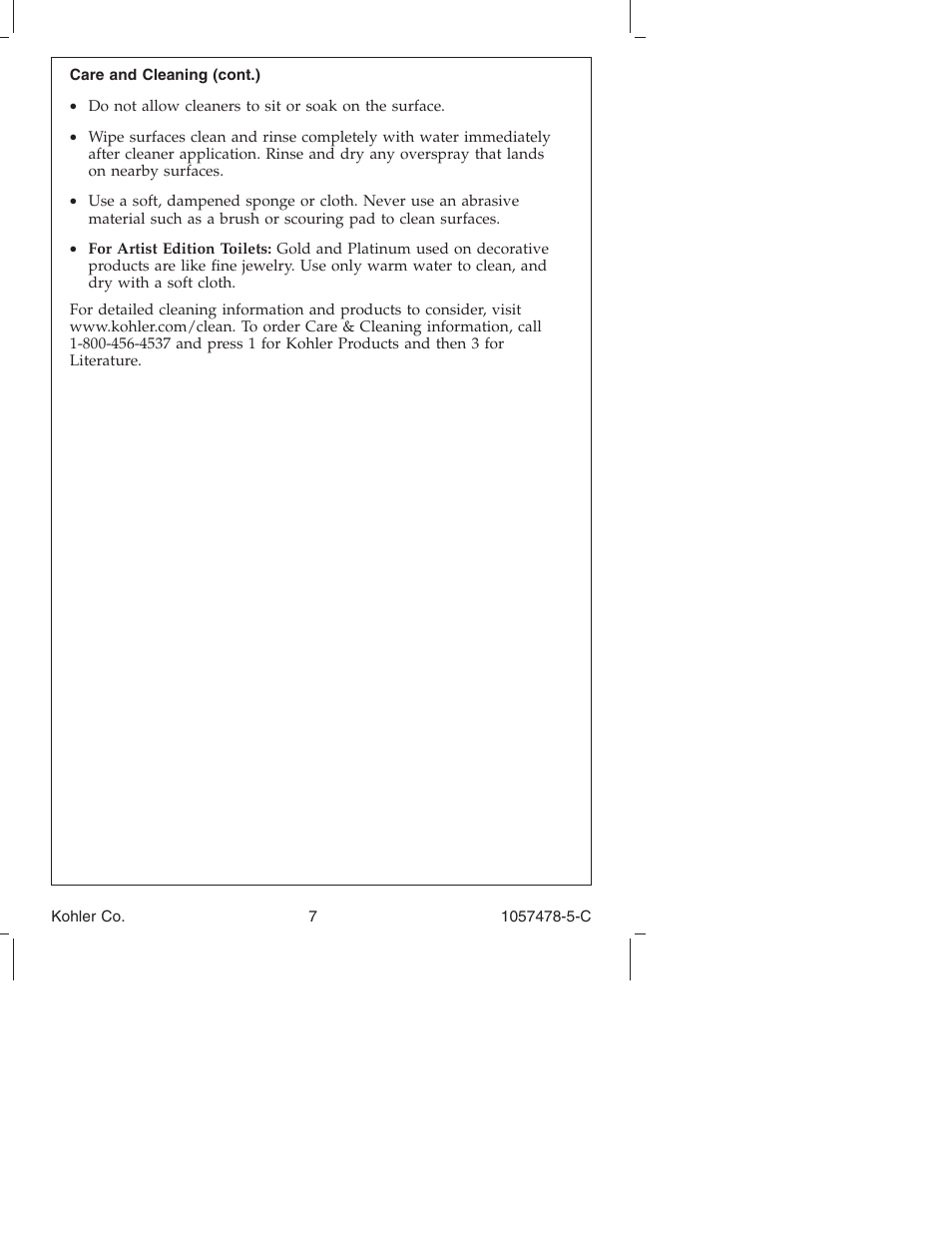 Kohler K-3393 User Manual | Page 7 / 76