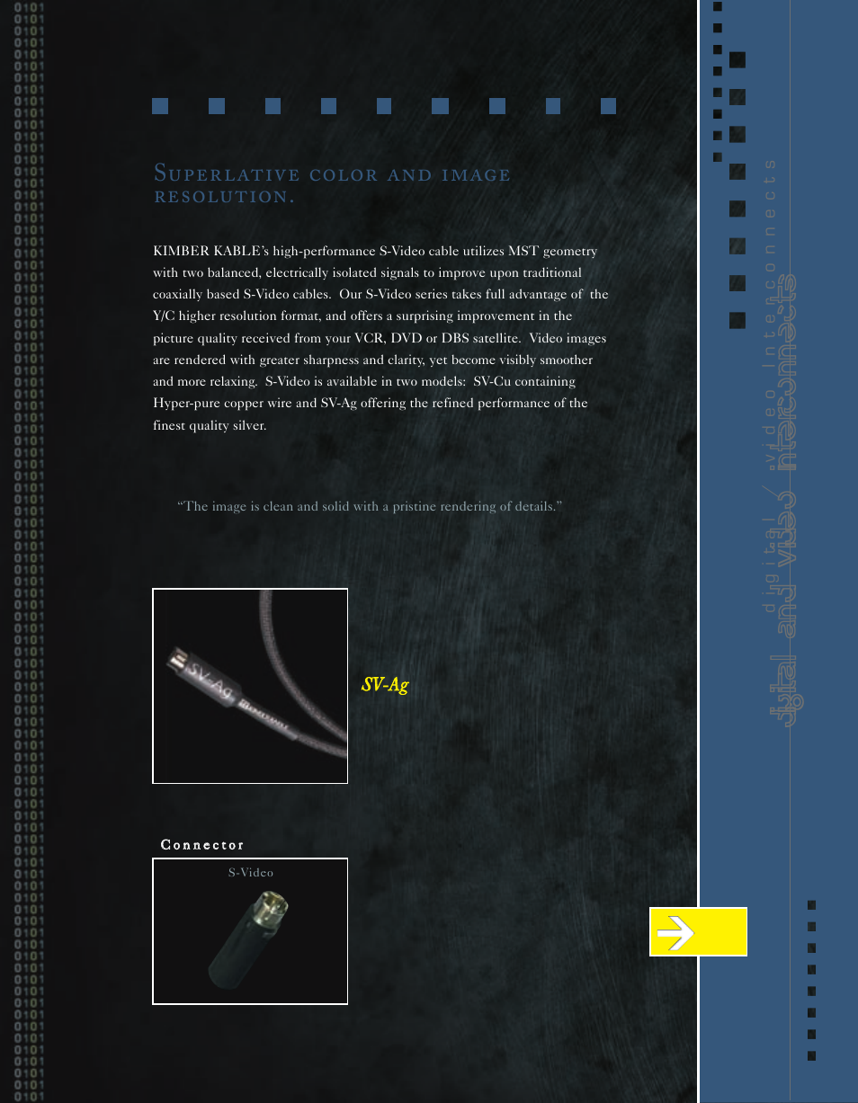 Digital and video interconnects, Superlative color and image resolution | Kimber Kable Music Harmony with Science PowerKordsTM User Manual | Page 23 / 84