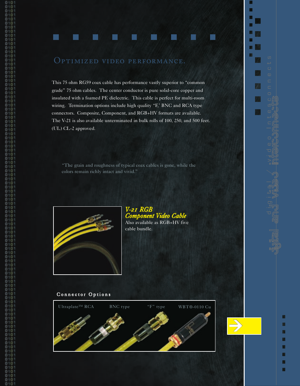 Digital and video interconnects, Optimized video performance | Kimber Kable Music Harmony with Science PowerKordsTM User Manual | Page 25 / 84