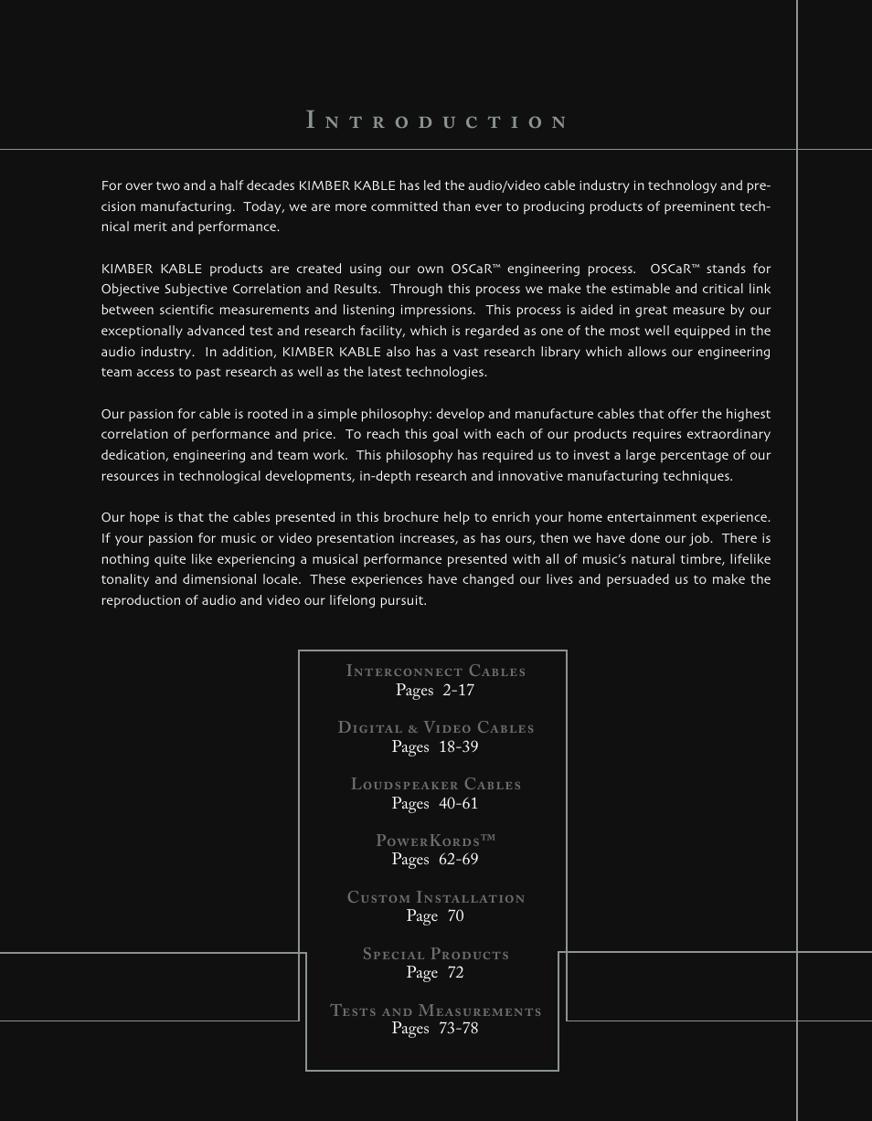 Kimber Kable Music Harmony with Science PowerKordsTM User Manual | Page 3 / 84