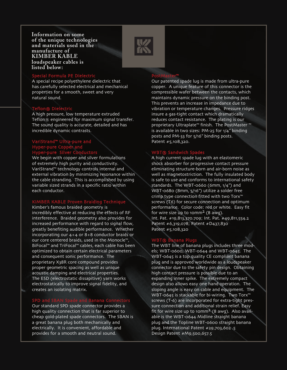 Kimber Kable Music Harmony with Science PowerKordsTM User Manual | Page 43 / 84