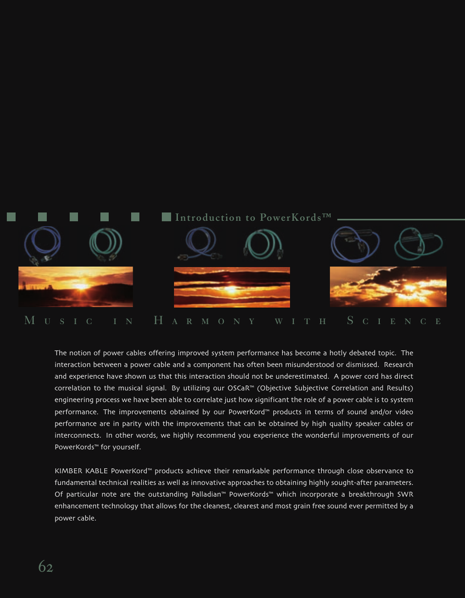 Kimber Kable Music Harmony with Science PowerKordsTM User Manual | Page 64 / 84