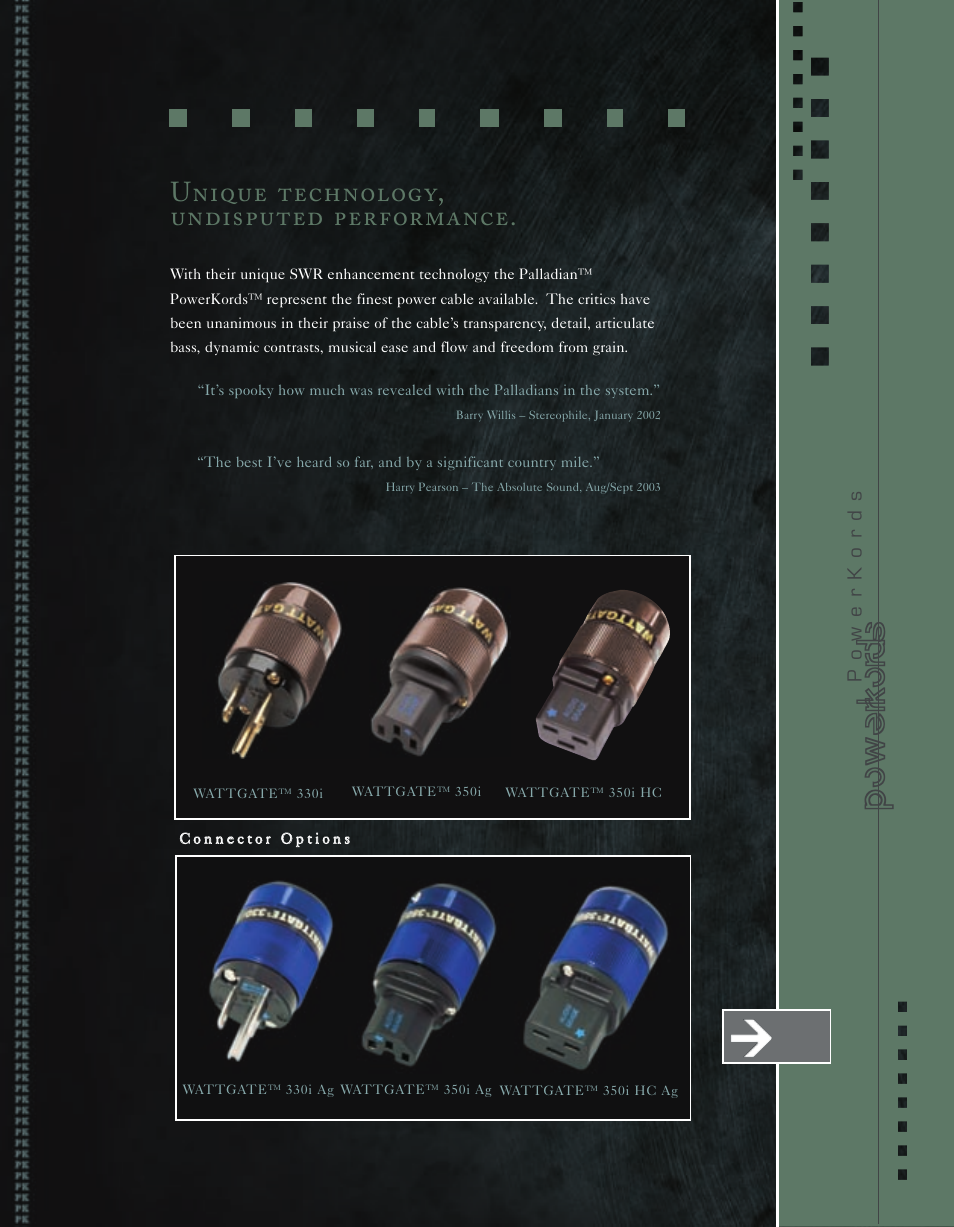 Powerkords, Unique technology, undisputed performance | Kimber Kable Music Harmony with Science PowerKordsTM User Manual | Page 71 / 84