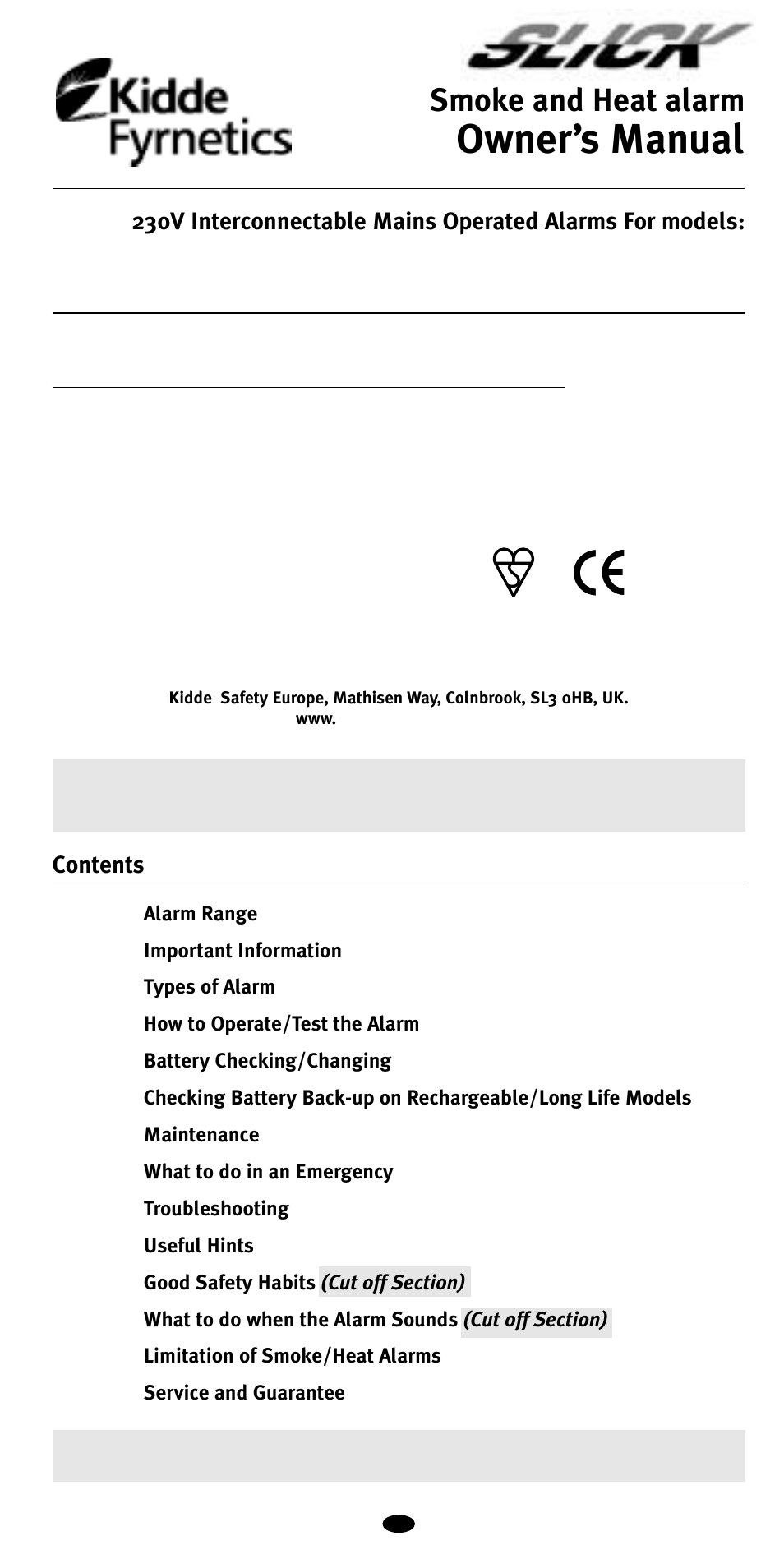 Kidde 1SF23/9HI User Manual | 10 pages