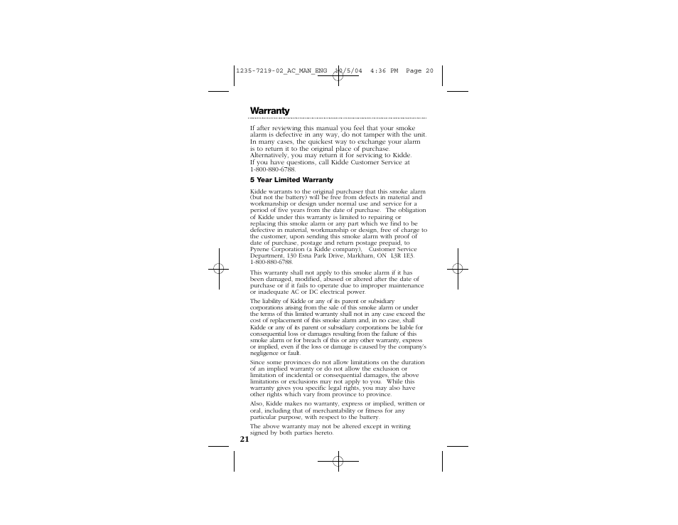 Kidde 1275CA User Manual | Page 12 / 12