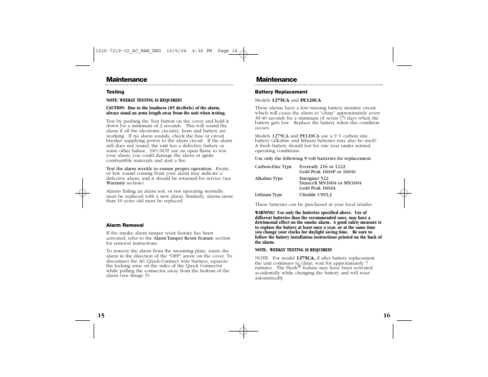 Kidde 1275CA User Manual | Page 9 / 12